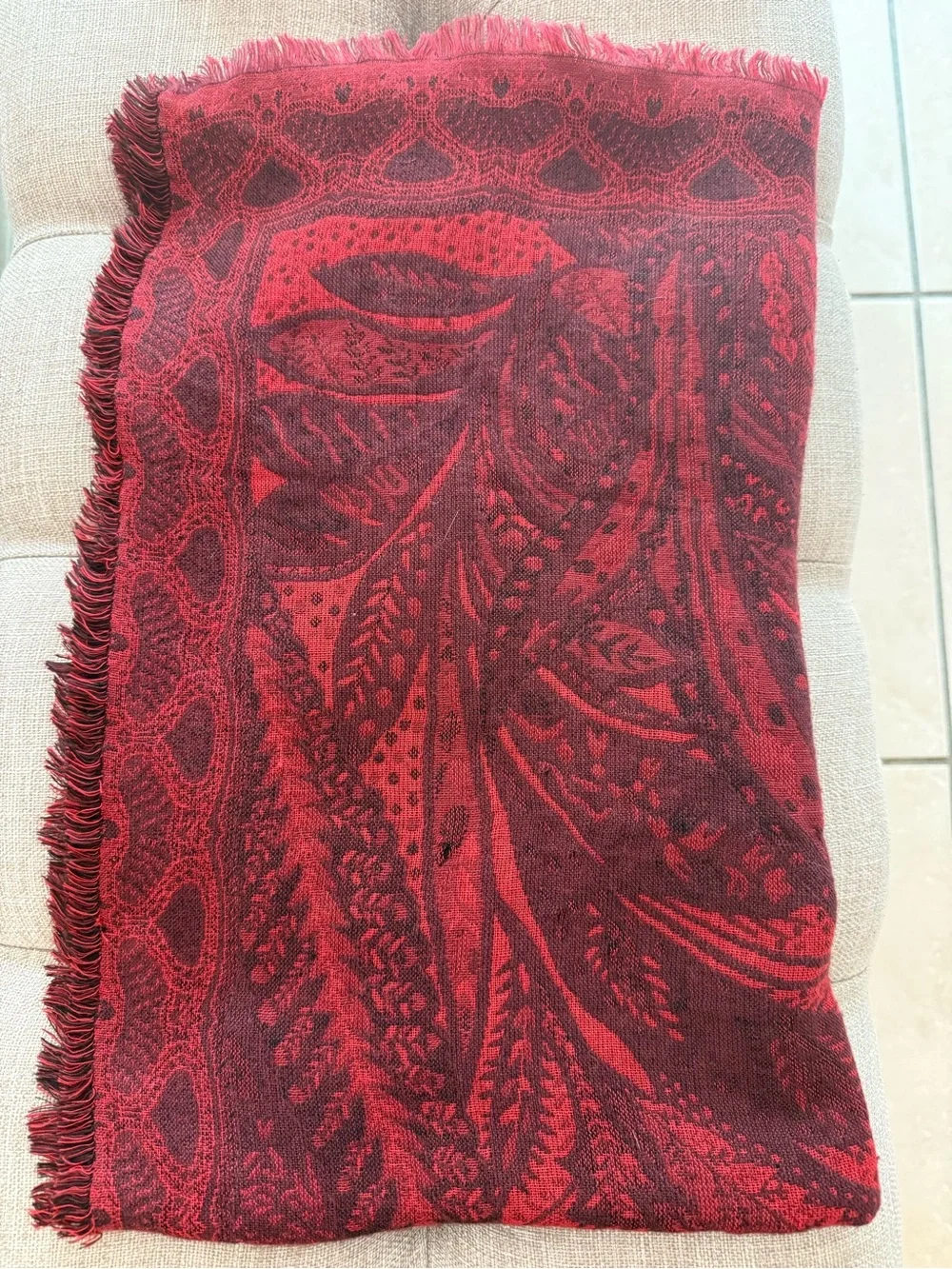 BUNDLE of 2 LARGE STYLISH FALL SCARVES RED/ ANIMAL PRINT